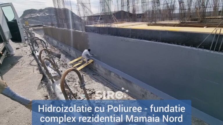 Cadru din filmarea aplicării poliureei