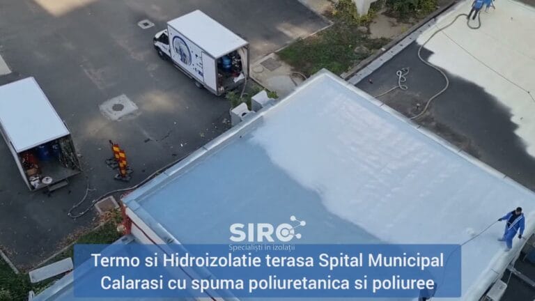 Cadru din filmarea aplicării poliureei